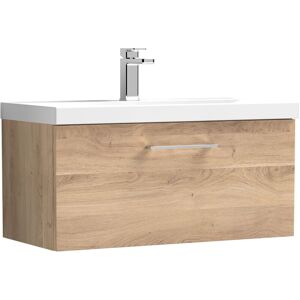 Balterley Level Contemporary Bathroom 1 Soft Close Drawer & Mid-Edge Wall Hung Vanity Unit Basin, Bleached Oak, 800mm Balterley Level Contemporary Bathroom 1 Soft Close Drawer & Mid-Edge Wall Hung Vanity Unit Basin, Bleached Oak, 800mm