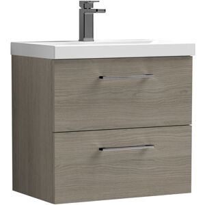 Balterley 600mm Wall Hung Bathroom 2 Drawer Vanity Unit and 1 Tap Hole Ceramic Basin, Woodgrain Mid Oak with Brushed Pewter Handles Balterley 600mm Wall Hung Bathroom 2 Drawer Vanity Unit and 1 Tap Hole Ceramic Basin, Woodgrain Mid Oak with Brushed Pewter Handles