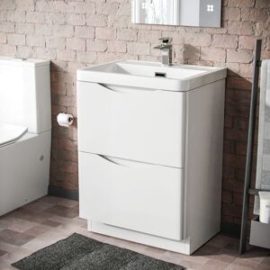 Nes Home - Merton 600mm Freestanding Bathroom Vanity Basin Unit White Nes Home - Merton 600mm Freestanding Bathroom Vanity Basin Unit White