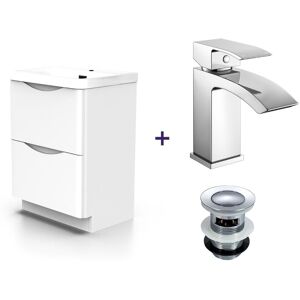 Nes Home - Merton Basin Vanity Unit and Waterfall Mono Mixer Tap and Waste Set Nes Home - Merton Basin Vanity Unit and Waterfall Mono Mixer Tap and Waste Set