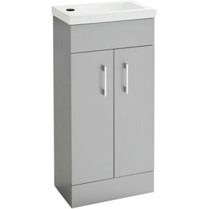Fnx Bathrooms - Matt Stone 400mm Bathroom Cloakroom Vanity Unit Basin Sink Compact Cabinet Fnx Bathrooms - Matt Stone 400mm Bathroom Cloakroom Vanity Unit Basin Sink Compact Cabinet