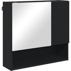 Mirror Cabinet with Door Black 59 x 17 x 55 cm Engineered wood vidaXL Mirror Cabinet with Door Black 59 x 17 x 55 cm Engineered wood vidaXL