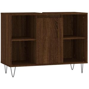 Jinlefu - Bathroom Cabinet Brown Oak 80x33x60 cm Engineered Wood vidaXL Jinlefu - Bathroom Cabinet Brown Oak 80x33x60 cm Engineered Wood vidaXL