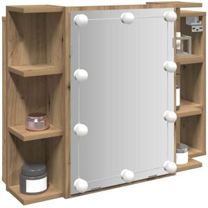 Mirror Cabinet with LED Artisan Oak 70x16.5x60 cm vidaXL Mirror Cabinet with LED Artisan Oak 70x16.5x60 cm vidaXL