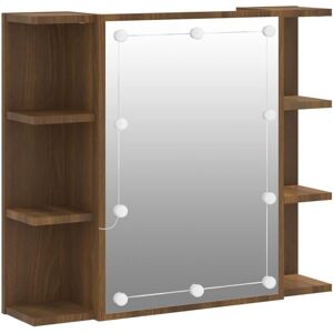 Mirror Cabinet with led Brown Oak 70x16.5x60 cm Vidaxl Mirror Cabinet with led Brown Oak 70x16.5x60 cm Vidaxl