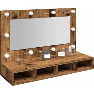 Mirror Cabinet with led Old Wood 90x31.5x62 cm Vidaxl Mirror Cabinet with led Old Wood 90x31.5x62 cm Vidaxl