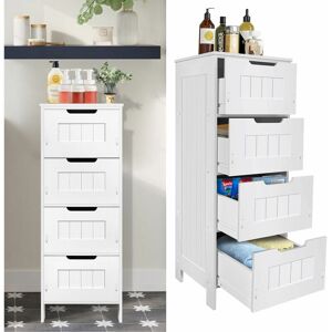 DAYPLUS Modern Bathroom 4-Drawer Cabinet Bedroom Storage Cupboard Free Standing Shelf UK DAYPLUS Modern Bathroom 4-Drawer Cabinet Bedroom Storage Cupboard Free Standing Shelf UK
