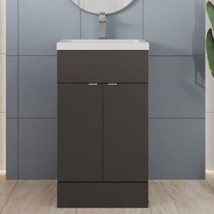 VASARI Hudson Reed Fusion Floor Standing Vanity Unit with Basin 500mm Wide - Gloss Grey VASARI Hudson Reed Fusion Floor Standing Vanity Unit with Basin 500mm Wide - Gloss Grey