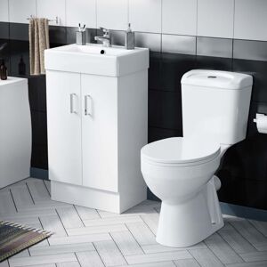 Nes Home - Nanuya Bathroom Suite 450 Flat Pack Vanity & wc Toilet Pan Nes Home - Nanuya Bathroom Suite 450 Flat Pack Vanity & wc Toilet Pan