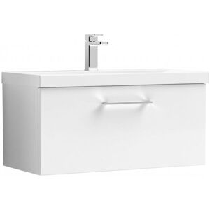 Nuie - Arno Wall Hung 1-Drawer Vanity Unit with Basin-1 800mm Wide - Gloss White Nuie - Arno Wall Hung 1-Drawer Vanity Unit with Basin-1 800mm Wide - Gloss White