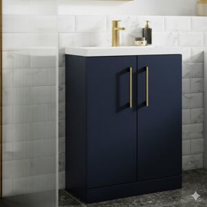 Nuie - Arno Floor Standing 2-Door Vanity Unit with Basin 1 500mm Wide - Midnight Blue Nuie - Arno Floor Standing 2-Door Vanity Unit with Basin 1 500mm Wide - Midnight Blue
