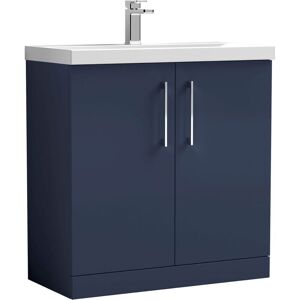 Nuie - Arno Floor Standing 2-Door Vanity Unit with Basin 1 800mm Wide - Midnight Blue Nuie - Arno Floor Standing 2-Door Vanity Unit with Basin 1 800mm Wide - Midnight Blue