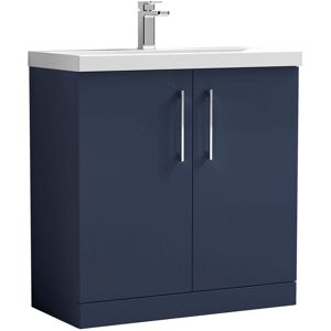 Nuie - Arno Floor Standing 2-Door Vanity Unit with Basin-3 800mm Wide -Midnight Blue Nuie - Arno Floor Standing 2-Door Vanity Unit with Basin-3 800mm Wide -Midnight Blue
