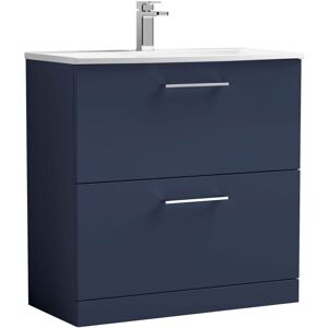 Nuie - Arno Floor Standing 2-Drawer Vanity Unit with Basin-4 800mm Wide -Midnight Blue Nuie - Arno Floor Standing 2-Drawer Vanity Unit with Basin-4 800mm Wide -Midnight Blue