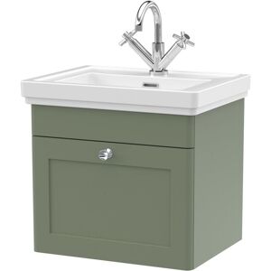 Park Lane Malvern Wall Hung Bathroom Vanity Unit with Basin - Satin Green - 500mm - Bathroom Vanity Unit Park Lane Malvern Wall Hung Bathroom Vanity Unit with Basin - Satin Green - 500mm - Bathroom Vanity Unit