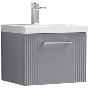 Nuie - Deco Wall Hung 1-Drawer Vanity Unit with Basin-1 500mm Wide - Satin Grey Nuie - Deco Wall Hung 1-Drawer Vanity Unit with Basin-1 500mm Wide - Satin Grey
