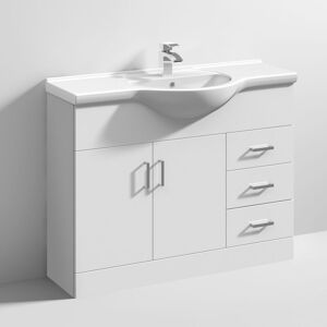 Premier Nuie Mayford Gloss White 1050mm Vanity Unit and Curved Ceramic Basin - VTY1050 Premier Nuie Mayford Gloss White 1050mm Vanity Unit and Curved Ceramic Basin - VTY1050