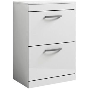 Nuie Athena Floor Standing 2-Drawer Vanity Unit and Worktop 800mm Wide - Gloss White Nuie Athena Floor Standing 2-Drawer Vanity Unit and Worktop 800mm Wide - Gloss White
