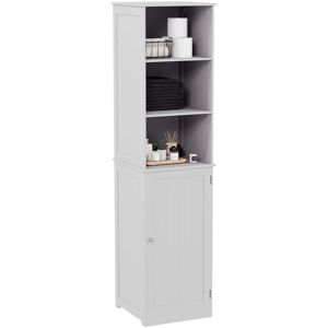 Home Discount - Priano 1 Door 2 Shelf Tallboy Freestanding Bathroom Cabinet Cupboard, White Home Discount - Priano 1 Door 2 Shelf Tallboy Freestanding Bathroom Cabinet Cupboard, White