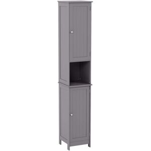Home Discount - Priano 2 Door Tallboy Freestanding Bathroom Cabinet Cupboard, Grey Home Discount - Priano 2 Door Tallboy Freestanding Bathroom Cabinet Cupboard, Grey