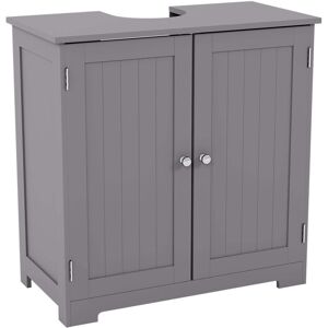 Home Discount - Priano 2 Door Under Sink Cabinet Bathroom Cupboard Storage Unit, Grey Home Discount - Priano 2 Door Under Sink Cabinet Bathroom Cupboard Storage Unit, Grey