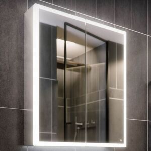 Rak Ceramics - rak Pisces 600mm x 700mm Illuminated led Mirrored Cabinet with Demister and Shaver Socket - RAKPSC5002 Rak Ceramics - rak Pisces 600mm x 700mm Illuminated led Mirrored Cabinet with Demister and Shaver Socket - RAKPSC5002