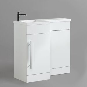 NES HOME Raven lh 900mm Vanity Basin Unit, wc Unit & Desone Back to Wall Toilet White NES HOME Raven lh 900mm Vanity Basin Unit, wc Unit & Desone Back to Wall Toilet White