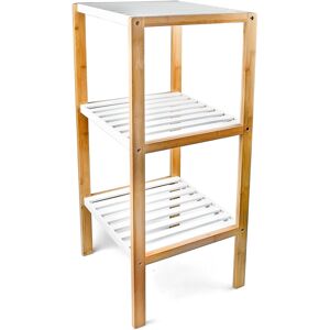 Relaxdays Bamboo Bathroom Shelf With 3 Tiers 80 x 33 x 34 cm Chic Standing Rack with 3 Shelves of Natural Wood as Kitchen Shelf or Wooden Rack for Relaxdays Bamboo Bathroom Shelf With 3 Tiers 80 x 33 x 34 cm Chic Standing Rack with 3 Shelves of Natural Wood as Kitchen Shelf or Wooden Rack for