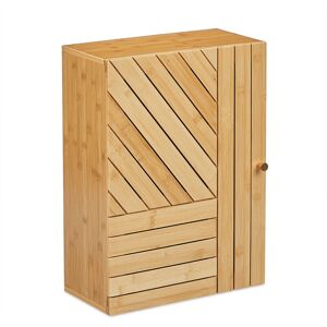 Relaxdays - Bathroom Cabinet, Wall Mounted, Wooden, Bamboo, Adjustable, Storage, Cupboard, HxWxD: 55 x 40 x 20 cm, Natural Relaxdays - Bathroom Cabinet, Wall Mounted, Wooden, Bamboo, Adjustable, Storage, Cupboard, HxWxD: 55 x 40 x 20 cm, Natural