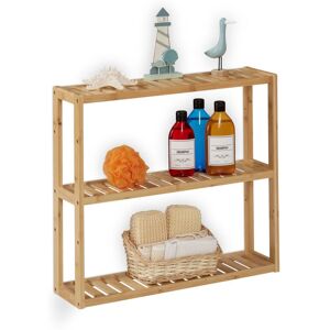 Bathroom Shelf, Bamboo, 3 Tiers, Height Adjustable, HxWxD: 54 x 60 x 15 cm, Kitchen, Narrow, Hanging, Wood - Relaxdays Bathroom Shelf, Bamboo, 3 Tiers, Height Adjustable, HxWxD: 54 x 60 x 15 cm, Kitchen, Narrow, Hanging, Wood - Relaxdays