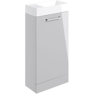 Signature - Aalborg Floor Standing 1-Door Vanity Unit with Basin 405mm Wide - Grey Gloss Signature - Aalborg Floor Standing 1-Door Vanity Unit with Basin 405mm Wide - Grey Gloss