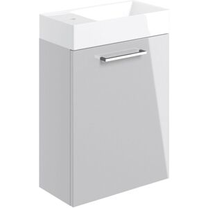 Signature Aalborg Wall Hung 1-Door Vanity Unit with Basin 405mm Wide - Grey Gloss Signature Aalborg Wall Hung 1-Door Vanity Unit with Basin 405mm Wide - Grey Gloss