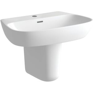Signature - Poseidon Basin and Semi Pedestal 600mm Wide - 1 Tap Hole Signature - Poseidon Basin and Semi Pedestal 600mm Wide - 1 Tap Hole