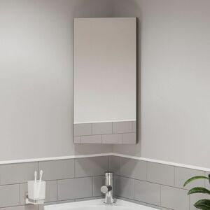 Aquari - Single Door Corner Bathroom Mirror Cabinet Cupboard Stainless Steel Wall Mounted Aquari - Single Door Corner Bathroom Mirror Cabinet Cupboard Stainless Steel Wall Mounted