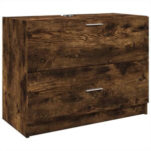 Sink Cabinet Smoked Oak 78x37x59 cm Engineered Wood Vidaxl Sink Cabinet Smoked Oak 78x37x59 cm Engineered Wood Vidaxl
