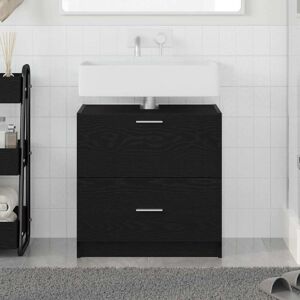 Sink Cabinet Black Oak 59x37x59 cm Engineered Wood Vidaxl Sink Cabinet Black Oak 59x37x59 cm Engineered Wood Vidaxl