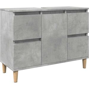 Sink Cabinet Concrete Grey 80x33x60 cm Engineered Wood vidaXL Sink Cabinet Concrete Grey 80x33x60 cm Engineered Wood vidaXL