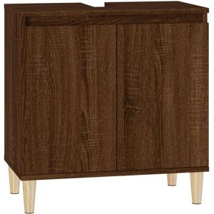 Sink Cabinet Brown Oak 58x33x60 cm Engineered Wood Vidaxl Sink Cabinet Brown Oak 58x33x60 cm Engineered Wood Vidaxl