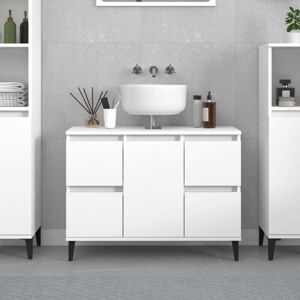 Sink Cabinet White 80x33x60 cm Engineered Wood vidaXL Sink Cabinet White 80x33x60 cm Engineered Wood vidaXL