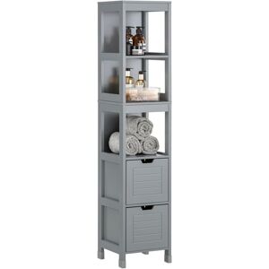 Sobuy - Tall Bathroom Storage Cabinet with 3 Shelves and 2 Drawers, FRG126-SG Sobuy - Tall Bathroom Storage Cabinet with 3 Shelves and 2 Drawers, FRG126-SG