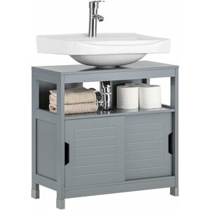 Sobuy - Under Sink Bathroom Storage Cabinet with Shelf and Double Sliding Door,FRG128-SG Sobuy - Under Sink Bathroom Storage Cabinet with Shelf and Double Sliding Door,FRG128-SG