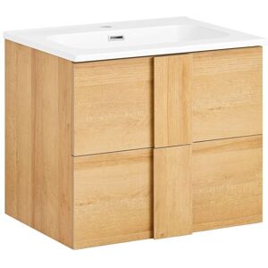 SoBuy BZR172-N Bathroom Cabinet with Two Drawers Storage Cabinet for Bathroom Bathroom Vanity Unit with Ceramic Sink, Wood Color, 61x46x54 cm SoBuy BZR172-N Bathroom Cabinet with Two Drawers Storage Cabinet for Bathroom Bathroom Vanity Unit with Ceramic Sink, Wood Color, 61x46x54 cm