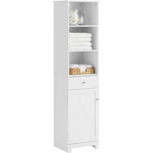 Sobuy - White Floor Standing Tall Bathroom Storage Cabinet with 3 Shelves 1 Drawer 1 Cabinet,BZR17-W Sobuy - White Floor Standing Tall Bathroom Storage Cabinet with 3 Shelves 1 Drawer 1 Cabinet,BZR17-W