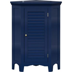 Teamson Home - Glancy Freestanding Corner Floor Cabinet with Faux Louvered Door, Navy Teamson Home - Glancy Freestanding Corner Floor Cabinet with Faux Louvered Door, Navy