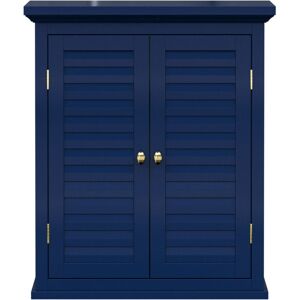 Teamson Home - Glancy Removable Two-Door Wall Cabinet with Faux Louvered Doors, Navy Teamson Home - Glancy Removable Two-Door Wall Cabinet with Faux Louvered Doors, Navy