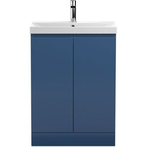 VASARI Hudson Reed Urban Floor Standing 2-Door Vanity Unit with Basin 3 Satin Blue - 600mm Wide VASARI Hudson Reed Urban Floor Standing 2-Door Vanity Unit with Basin 3 Satin Blue - 600mm Wide