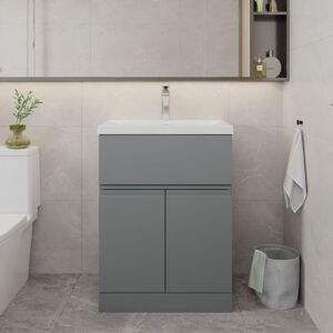 Hudson Reed Urban 600mm Floor Standing Vanity Unit Satin Grey Bathroom Hudson Reed Urban 600mm Floor Standing Vanity Unit Satin Grey Bathroom