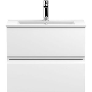 VASARI Hudson Reed Urban Wall Hung 2-Drawer Vanity Unit with Basin 2 Satin White - 600mm Wide VASARI Hudson Reed Urban Wall Hung 2-Drawer Vanity Unit with Basin 2 Satin White - 600mm Wide