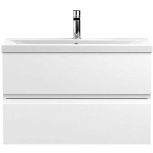VASARI Hudson Reed Urban Wall Hung 2-Drawer Vanity Unit with Basin 1 Satin White - 800mm Wide VASARI Hudson Reed Urban Wall Hung 2-Drawer Vanity Unit with Basin 1 Satin White - 800mm Wide