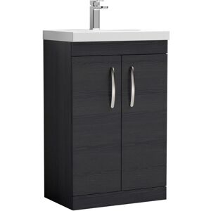 VASARI Nuie Athena Floor Standing 2-Door Vanity Unit with Basin-3 600mm Wide - Charcoal Black VASARI Nuie Athena Floor Standing 2-Door Vanity Unit with Basin-3 600mm Wide - Charcoal Black